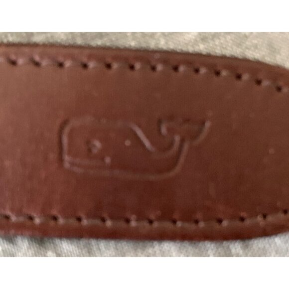 Vineyard Vines Shep Ian Blue Whales Brown Leather Reversible Sports Belt 30 - Picture 6 of 8